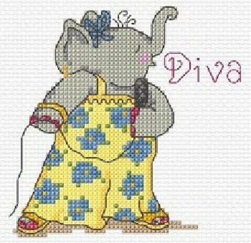 Kit punto croce - elefante, diva