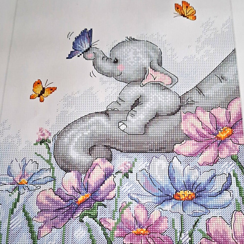 Kit punto croce - elefante, con