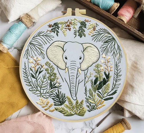 Kit ricamo l elefante - kit,